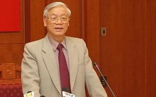 Tổng bí thư Nguyễn Phú Trọng, Trưởng ban Chỉ đạo Trung ương về phòng, chống tham nhũng phát biểu tại phiên họp. <br>