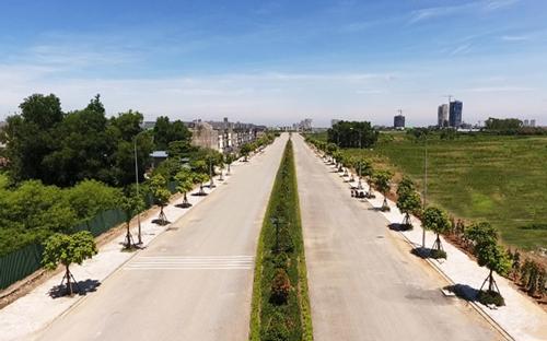 Trục đường Ngô Thì Nhậm kéo dài khoảng 2km do Tập đoàn Nam Cường đầu tư xây dựng rộng 40m với 4 làn xe di chuyển.
