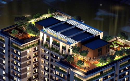 Tầng mái tòa nhà được thiết kế, xây dựng khu “Sky Garden” nên cư dân được thừa hưởng không gian trong lành, gần với thiên nhiên.