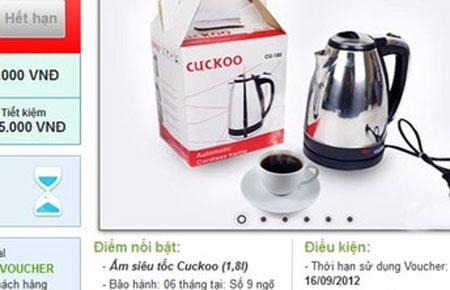 Một sản phẩm mà Phú Thái khẳng định là nhái nhãn hiệu Cuckoo rao bán trên một website thương mại điện tử - Ảnh chụp màn hình.