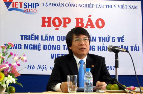 Ông Nguyễn Quốc Ánh, Tổng giám đốc Kinh doanh của Vinashin, Phó trưởng ban tổ chức VietShip 2010 - Ảnh: Anh Quân.