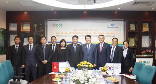 Lễ ký kết giữa OCB và Daegu Bank. 
