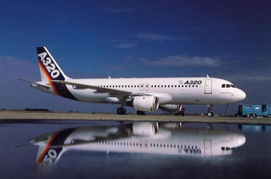 Dòng máy bay A320 của nhà chế tạo châu Âu, Airbus.