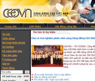 Giao diện trang web ceovn.com.