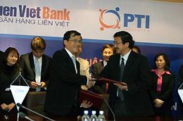 Lễ ký thỏa thuận hợp tác giữa LienVietBank với PTI.