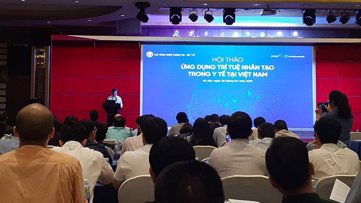 Hội thảo "Ứng dụng trí tuệ nhân tạo trong y tế tại Việt Nam" sáng 26/4 tại Hà Nội.