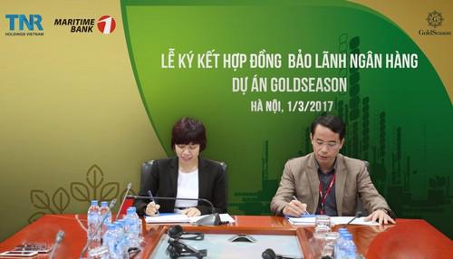 TNR Holdings Việt Nam đã ký hợp đồng bảo lãnh dự án Goldseason với Maritime Bank (MSB).