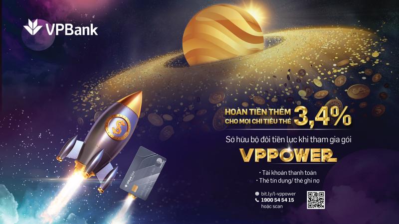 VPPower, là một "combo" gồm 3 sản phẩm của VPBank gồm tài khoản thanh toán - thẻ tín dụng - VPBank Online hoặc tài khoản thanh toán - thẻ ghi nợ - VPBank Online.