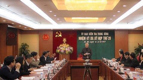 Kỳ họp 20 của Ủy ban Kiểm tra Trung ương diễn ra trong hai ngày 12 và 13/12, tại Hà Nội.