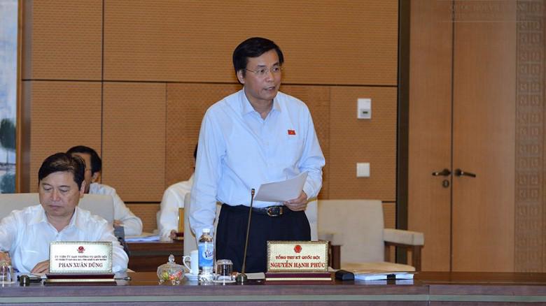 Tổng thư ký Quốc hội Nguyễn Hạnh Phúc phát biểu tại phiên thảo luận 