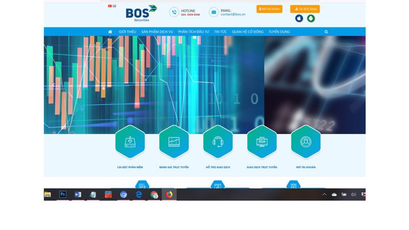 Trang web của Công ty cổ phần Chứng khoán BOS (Hà Nội).