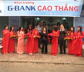 Một phòng giao dịch của GP Bank mới khai trương tại Hà Nội.