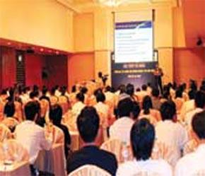 Một cuộc hội thảo về cho thuê tài chính do Công ty Cho thuê tài chính Sacombank tổ chức ở Tp.HCM.