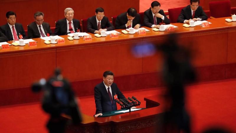 Chủ tịch Trung Quốc Tập Cận Bình phát biểu khai mạc Đại hội Đảng Cộng sản Trung Quốc lần thứ 19 tại Bắc Kinh ngày 18/10/2017 - Ảnh: AP.