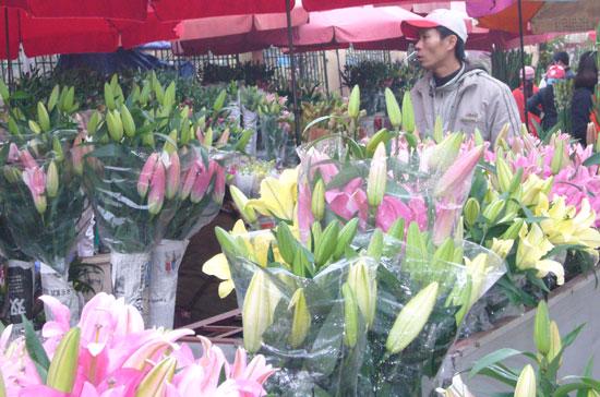 Giá hoa tươi trên thị trường những ngày cận Tết tăng gấp đôi so với năm ngoái.  