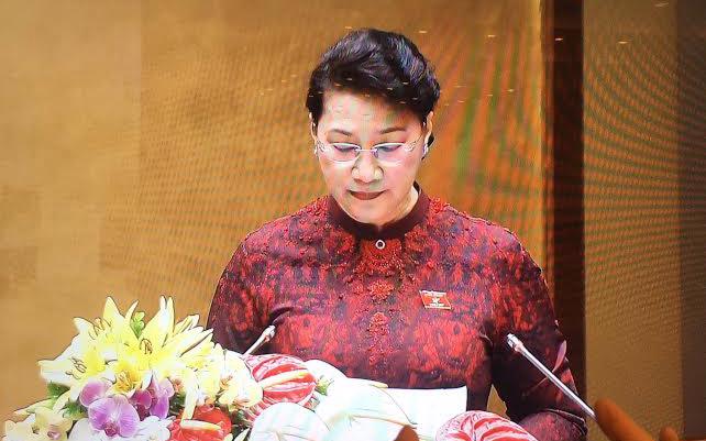Chủ tịch Quốc hội Nguyễn Thị Kim Ngân phát biểu khai mạc kỳ họp.