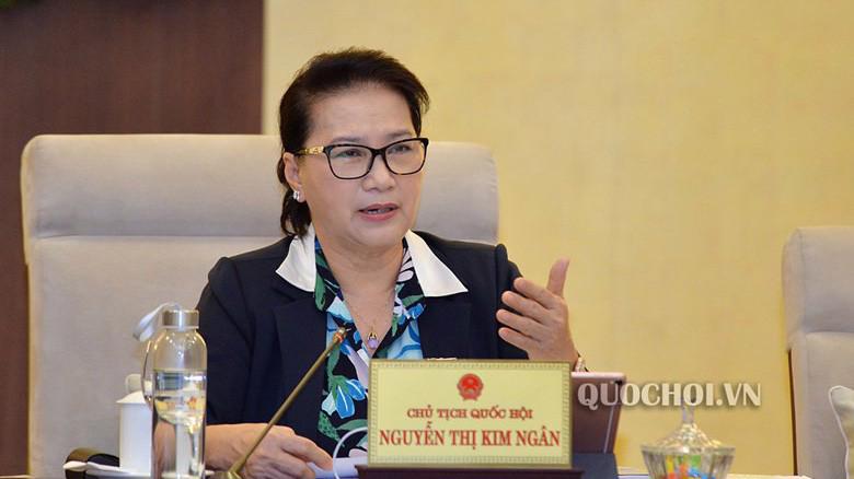 Chủ tịch Quốc hội Nguyễn Thị Kim Ngân phát biểu tại phiên thảo luận.