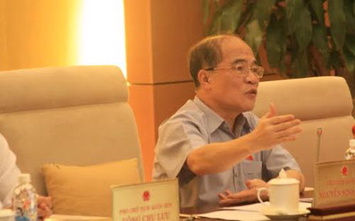 Chủ tịch Quốc hội Nguyễn Sinh Hùng yêu cầu khắc phục tình trạng sau giám sát đâu vẫn hoàn đấy - Ảnh: XH<br>