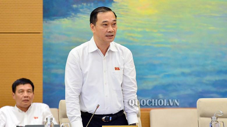 Chủ nhiệm Uỷ ban Kinh tế Vũ Hồng Thanh trình bày báo cáo của đoàn công tác. 