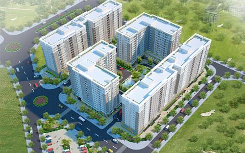 Phối cảnh dự án nhà thu nhập thấp Bắc Cổ Nhuế - Chèm.<br>
