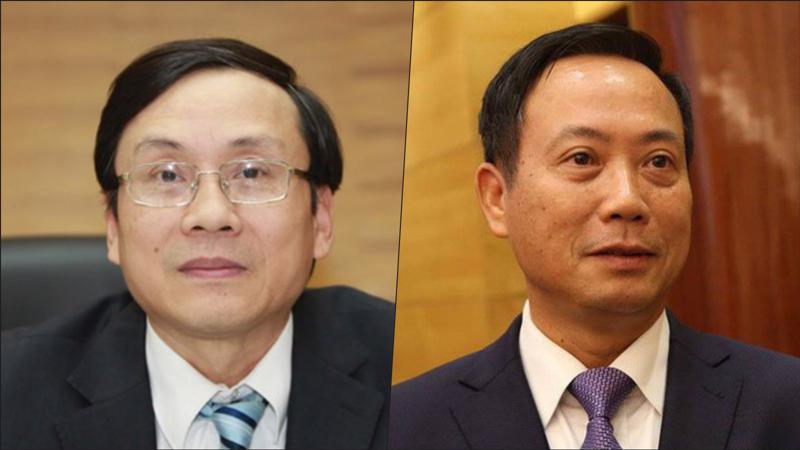 Ông Vũ Bằng, thành viên Tổ Tư vấn kinh tế của Thủ tướng (bên trái) và ông Trần Văn Dũng, Chủ tịch Uỷ ban Chứng khoán Nhà nước.