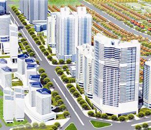 Một mô hình khu đô thị tại khu vực Tây Nam Hà Nội.