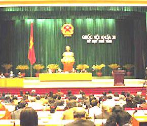 Quang cảnh ngày làm việc đầu tiên của kỳ họp thứ 11 Quốc hội khóa XI.