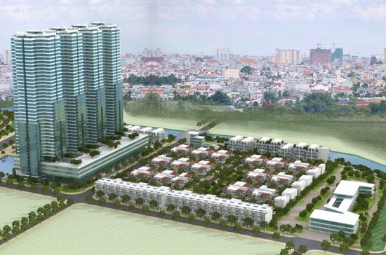 Phối cảnh dự án khu dân cư Phú Thuận của Sacomreal.