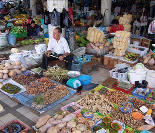 Một khu chợ ở Malaysia.