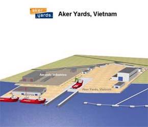Mô hình nhà xưởng Aker Yards Vietnam.