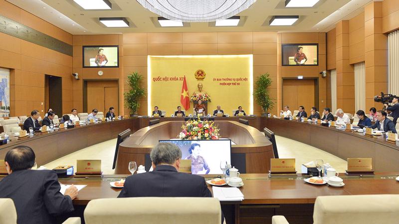 Hình ảnh tại phiên họp thứ 50 của Uỷ ban Thường vụ Quốc hội - Ảnh: Quochoi.vn
