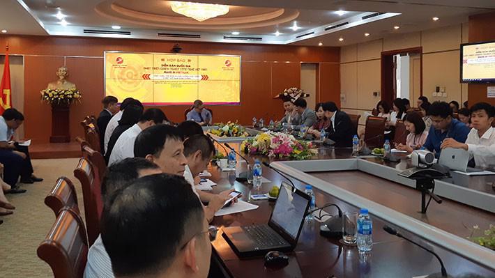 Bộ Thông tin và Truyền thông họp báo thông tin về Diễn đàn quốc gia phát triển doanh nghiệp công nghệ Việt Nam.