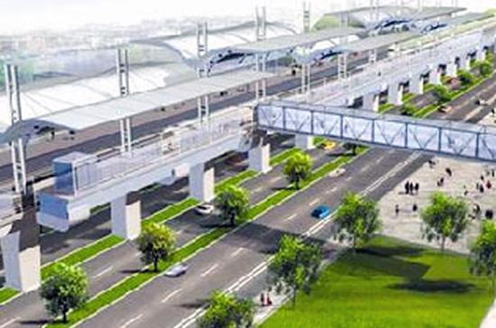 Phối cảnh thiết kế dự án tuyến đường sắt trên cao đoạn Cát Linh - Hà Đông.