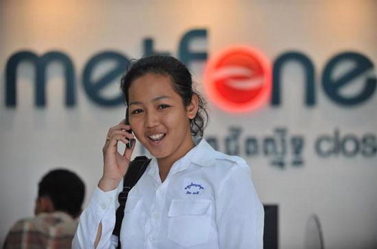 Viettel đang phát triển mạnh các dịch vụ viễn thông tại Campuchia, với thương hiệu Metfone.