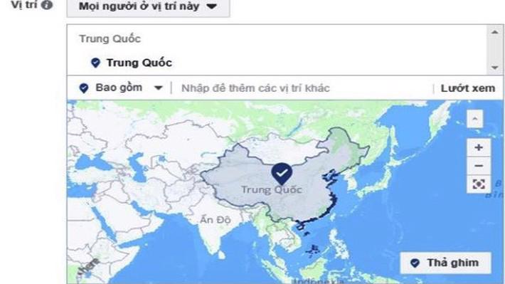 Bản đồ Facebook hiển thị sai trái Hoàng Sa, Trường Sa thuộc Trung Quốc và bị cộng đồng phản ứng mạnh mẽ.