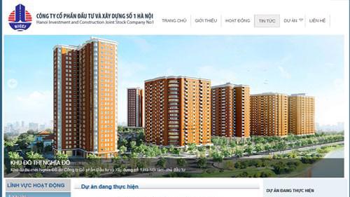 Trang web của Công ty cổ phần Đầu tư và xây dựng số 1 Hà Nội - HICC1.