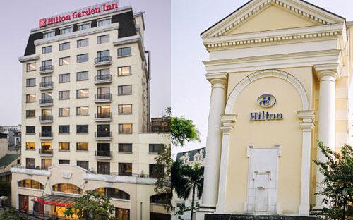 Hai khách sạn Hilton tại Hà Nội dù có vị trí gần nhau nhưng mục tiêu khách hàng lại khác nhau.<br>
