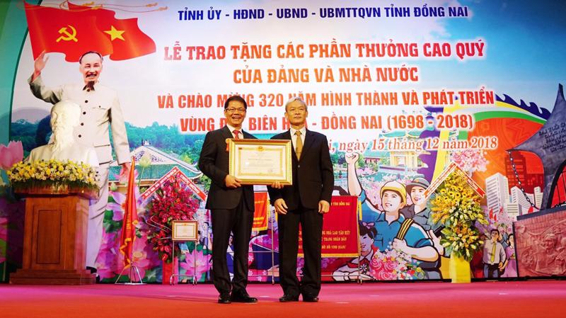 Ngày 15/12/2018, UBND tỉnh Đồng Nai tổ chức lễ trao tặng phần thưởng cao quý của Đảng và Nhà nước cho các tổ chức và cá nhân.