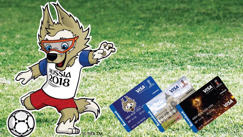 Ngân hàng còn cung cấp thẻ trả trước in hình Sacombank Visa với các thiết kế độc quyền theo chủ đề Fifa World CupTM và miễn 50% phí phát hành. 
