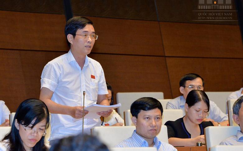 Đại biểu Hoàng Quang Hàm phát biểu tại hội trường.