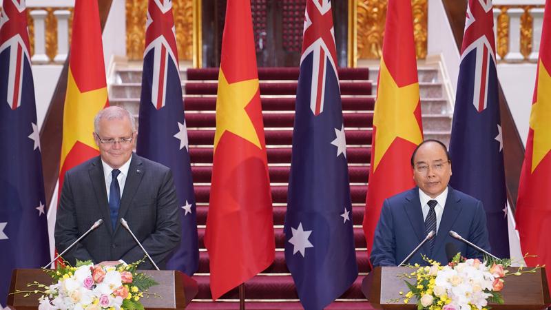 Thủ tướng Việt Nam và Thủ tướng Australia tại cuộc họp báo - Ảnh: VGP.