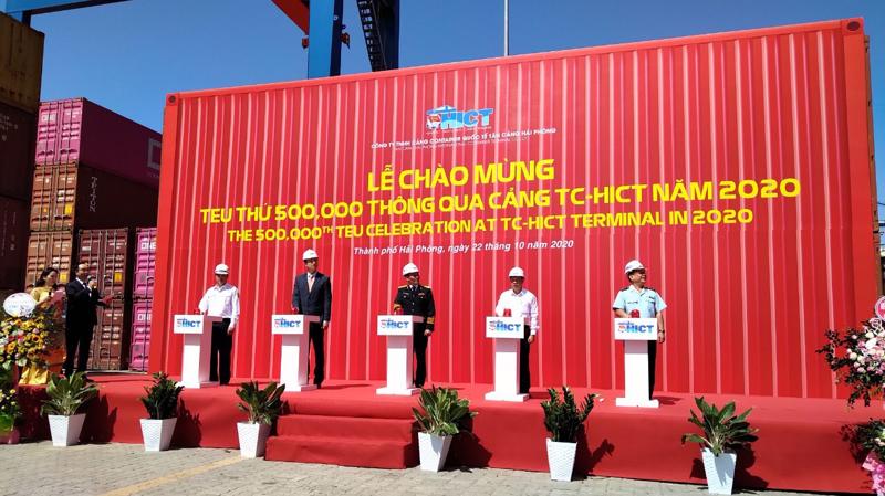 Lễ đón container thứ 500 nghìn tại Cảng container quốc tế Tân cảng Hải Phòng.