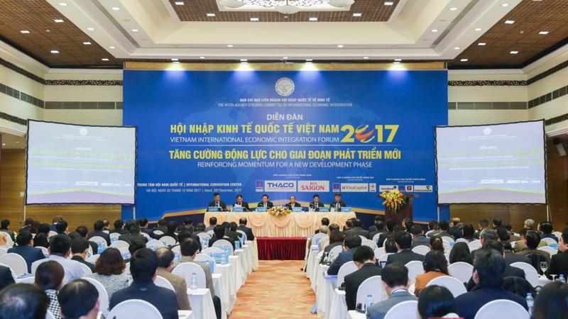 Diễn đàn "Hội nhập Kinh tế quốc tế Việt Nam 2017" có sự tham gia tài trợ, đồng hành của các doanh nghiệp, tập đoàn lớn.