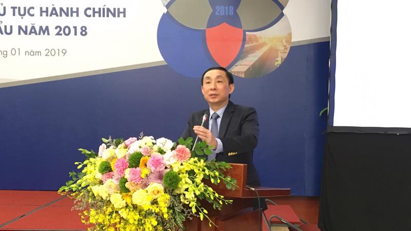 Ông Hoàng Việt Cường, Phó tổng cục trưởng Tổng cục Hải quan phát biểu tại hội nghị 
