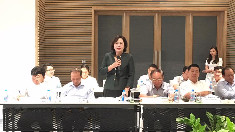 Phó thống đốc Nguyễn Thị Hồng phát biểu tại phiên họp.