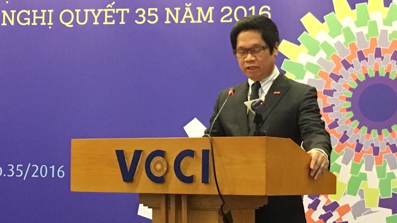 Chủ tịch VCCI Vũ Tiến Lộc phát biểu tại hội thảo - Ảnh: Mỹ An 