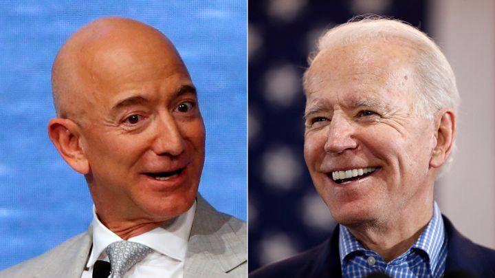 Tỷ phú Jeff Bezos và tổng thống đắc cử Joe Biden - Ảnh: Fox News.