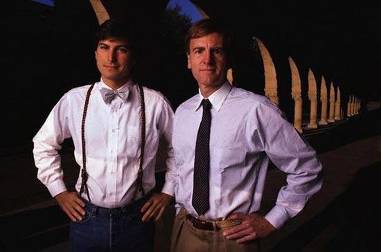 Steve Jobs và John Sculley, "cặp đôi từng một thời rất ăn ý của Apple" - Ảnh: Cultomac.