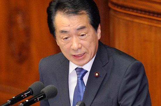Tân Thủ tướng Nhật Bản Naoto Kan phát biểu tại Tokyo ngày 11/6 - Ảnh: Getty.