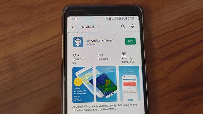 Người dùng đã có thể tải ứng dụng đo chất lượng không khí AirVisual trên kho ứng dụng iOS và Android.